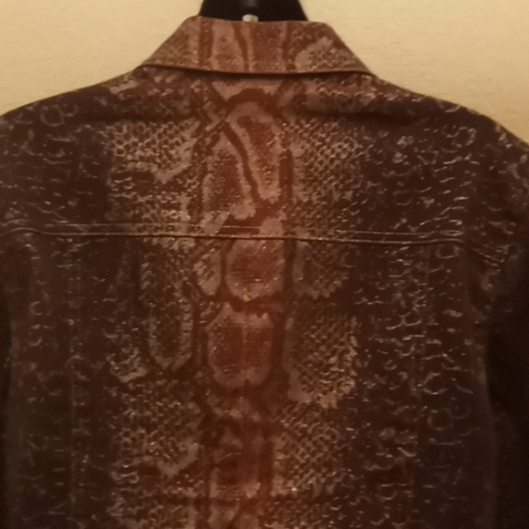 π HOST PICK!! V Cristina Twill Bronze Snake Print Bling πJacket - Picture 10 of 12